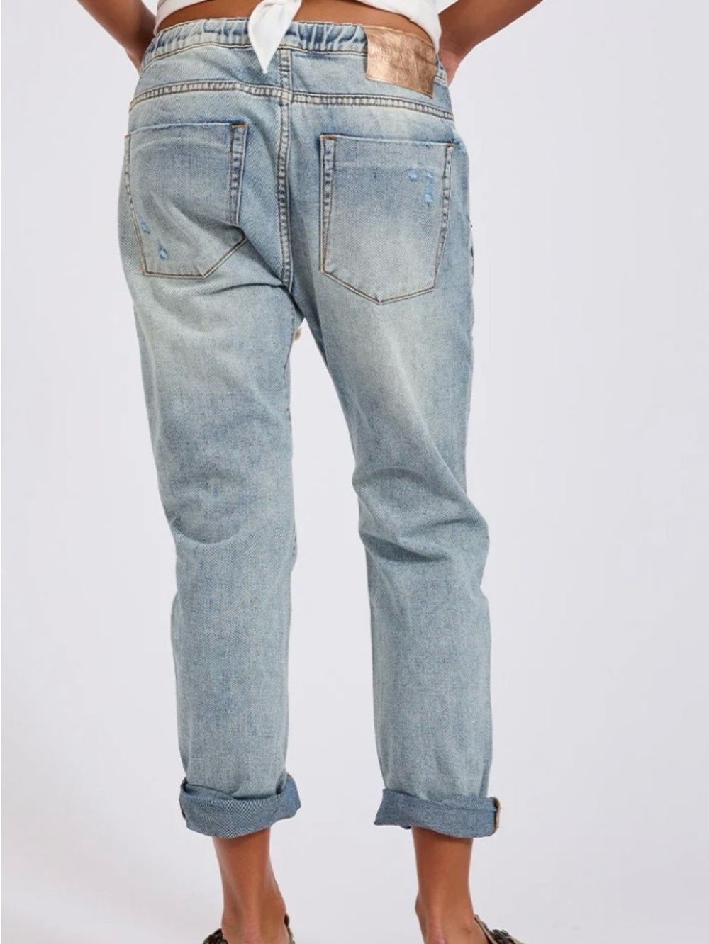One Teaspoon Shabbies Drawstring Boyfriend Jeans “Montana” - Picture 4 of 9